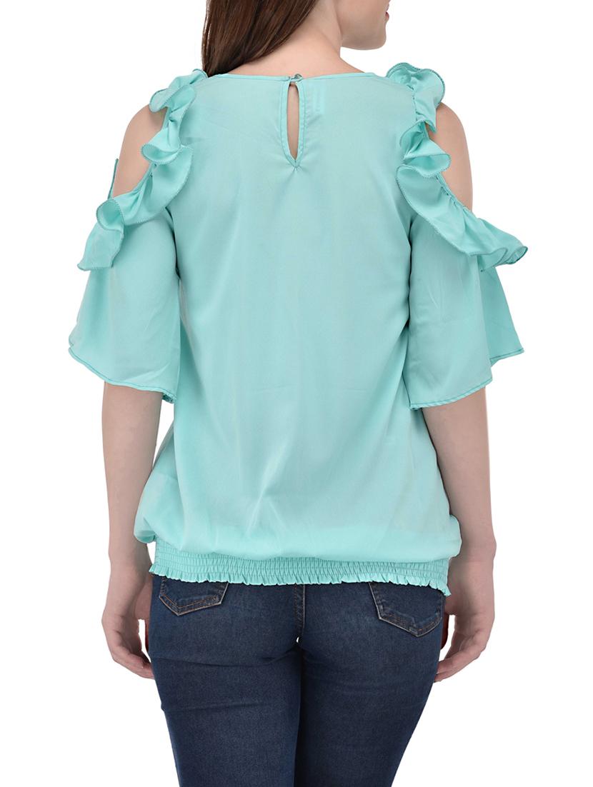 cold shoulder ruffled sleeved top - 13961918 - Zoom Image - 3