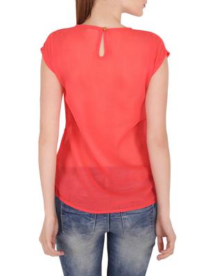solid orange ruffle top - 13962813 - Standard Image - 3