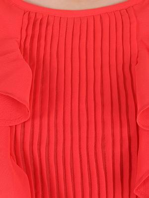 solid orange ruffle top - 13962813 - Standard Image - 4