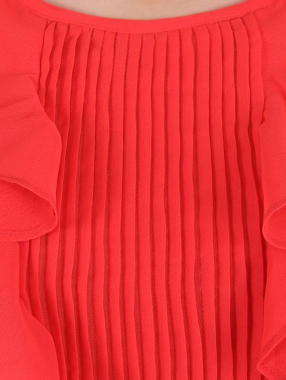 solid orange ruffle top - 13962813 - Zoom Image - 4
