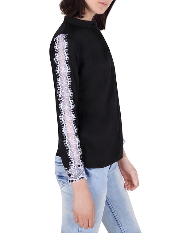 black viscose regular shirt - 13962821 - Zoom Image - 2