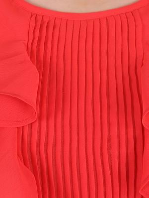 orange georgette ruffle top - 13968062 - Standard Image - 4