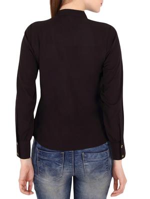 black crepe ruffle top - 13968064 - Standard Image - 3