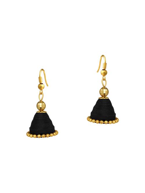 black metal jhumka earrings - 13968670 - Very Small Image - 1