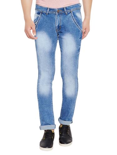 blue cotton washed jeans - 13973141 - Very Small Image - 1