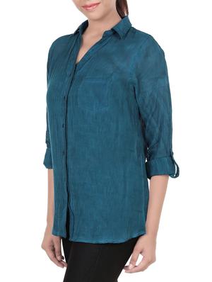 lace detail solid shirt - 13973207 - Standard Image - 2