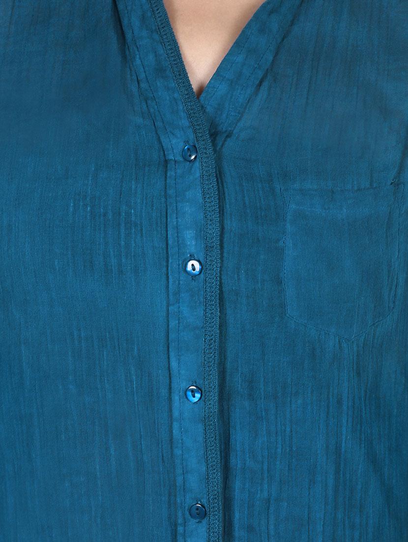 lace detail solid shirt - 13973207 - Zoom Image - 4
