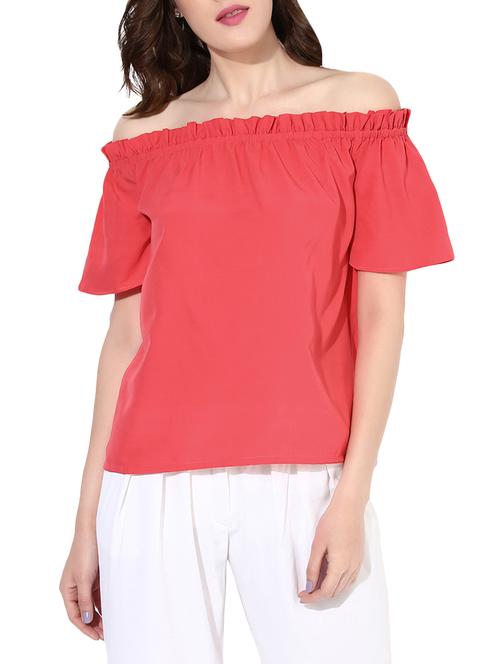 off shoulder frill detail top - 13973633 - Standard Image - 1