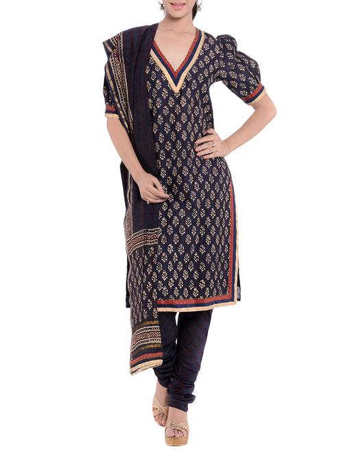 printed churidaar suit set - 13975714 - Standard Image - 1