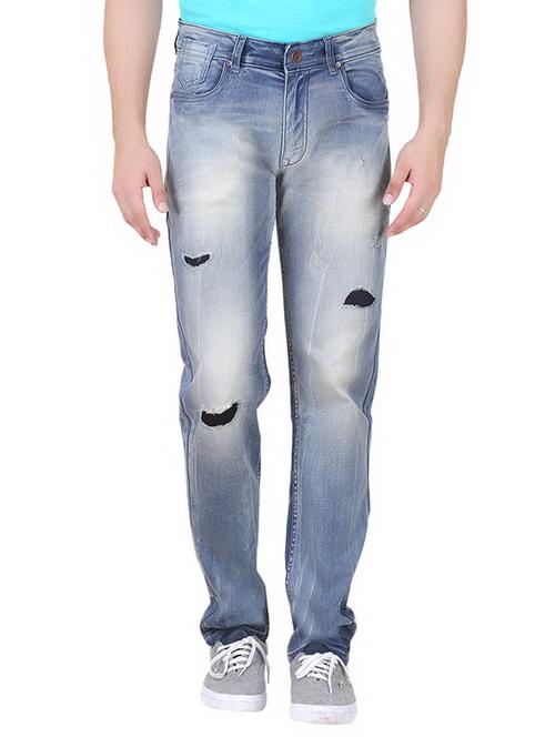 blue cotton distressed jeans - 13977108 - Very Small Image - 1