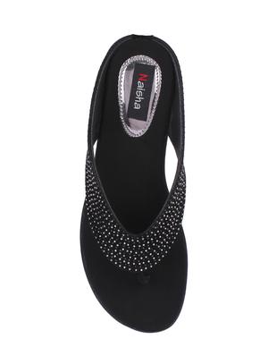 black faux leather slippers - 13977595 - Standard Image - 4