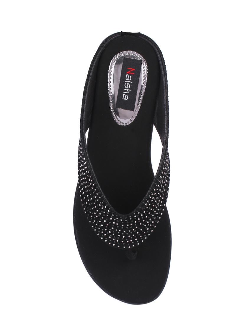 black faux leather slippers - 13977595 - Zoom Image - 4