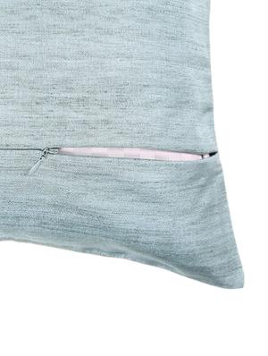 blue slub yarn poly silk set of 2 cushion cover - 13981153 - Standard Image - 5