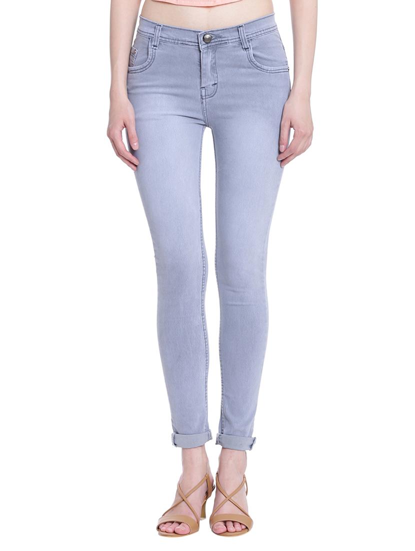 slim fit grey denim jean - 13982658 - Zoom Image - 1