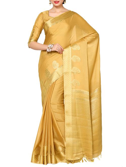zari bordered saree with blouse - 13982942 - Standard Image - 1