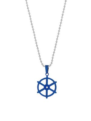 blue satin less steel pendant - 13985261 - Standard Image - 2