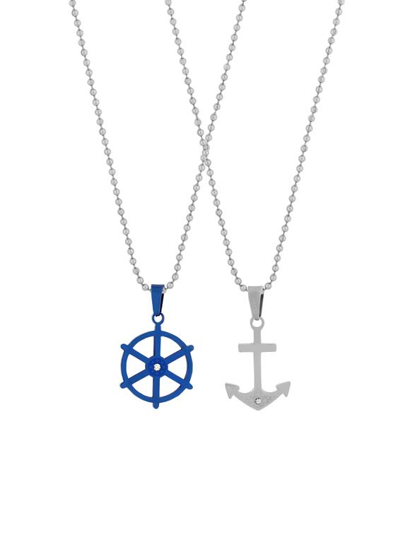 blue satin less steel pendant - 13985261 - Zoom Image - 1