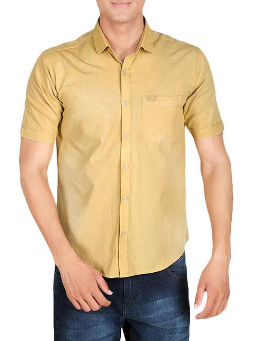 beige cotton casual shirt - 13986291 - Standard Image - 1