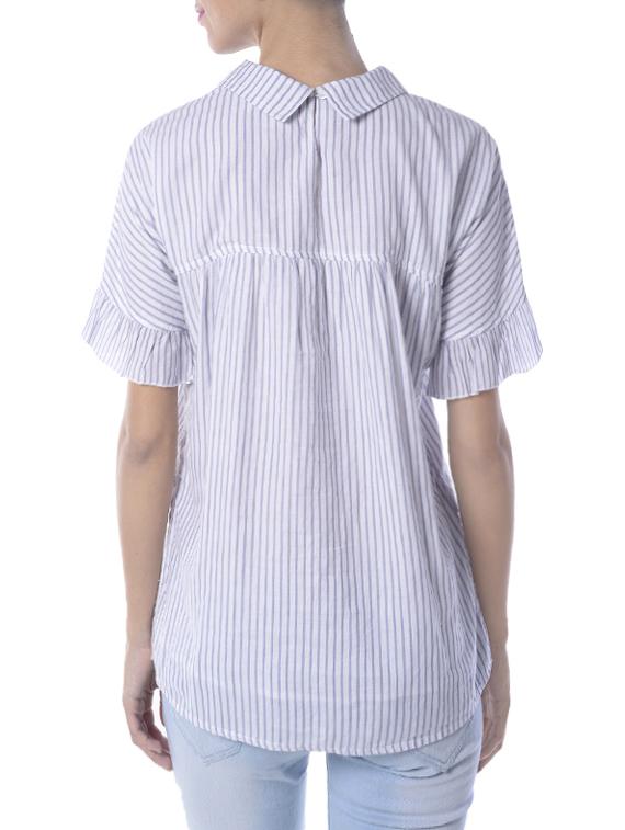 peter pan collar striped ruffle top - 13988649 - Zoom Image - 3