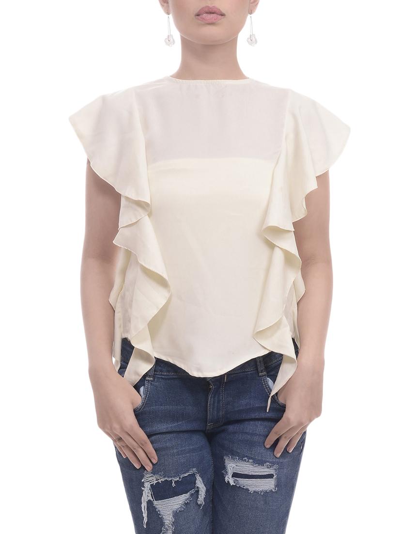 open back ruffle detail top - 13989403 - Zoom Image - 1