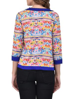 blue printed shrug - 13992686 - Standard Image - 3