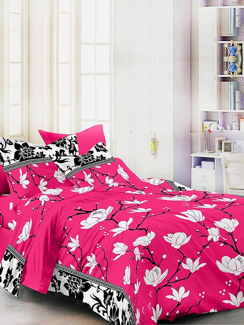 HFI 140 TC Polycotton Double Bed Sheet with 2 Pillow Covers - 13993056 - Zoom Image - 1