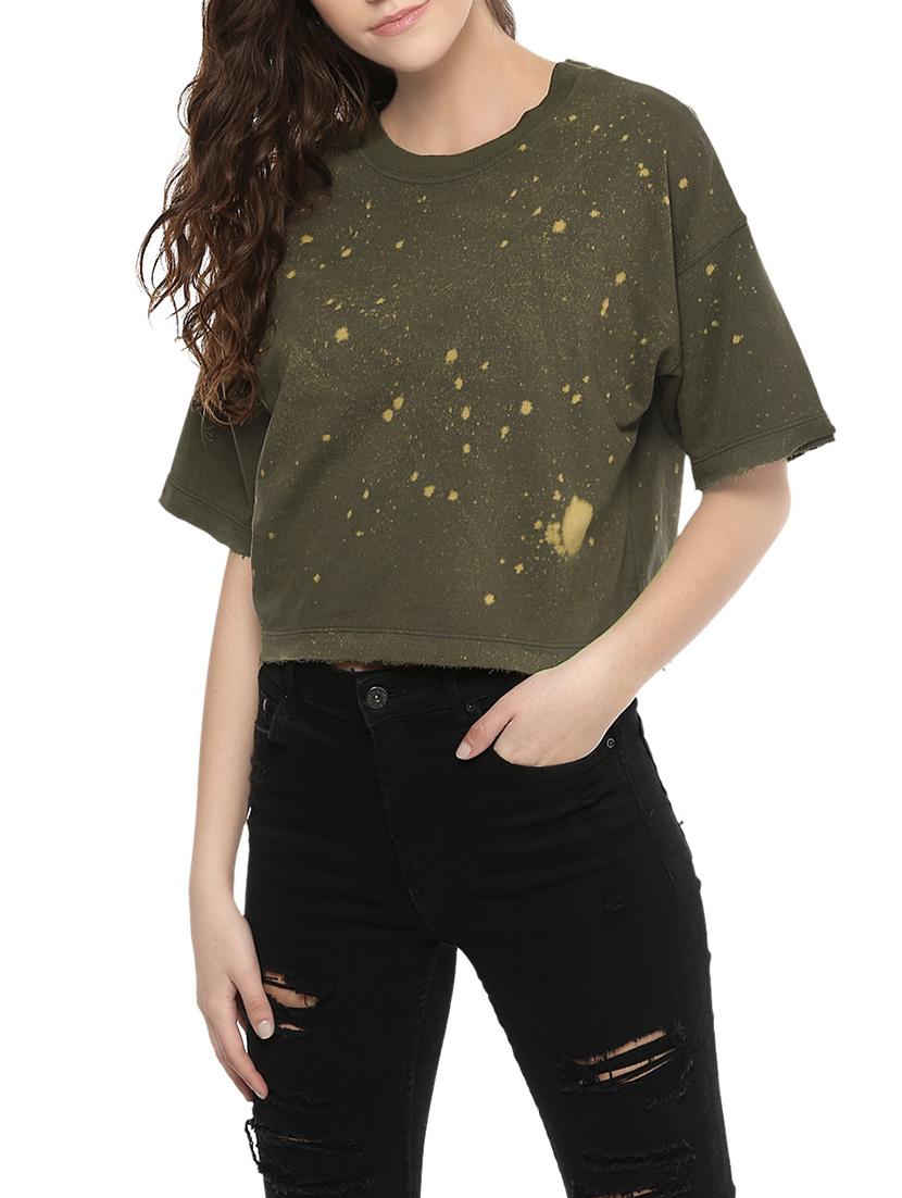 green cotton crop tee - 13995375 - Zoom Image - 1