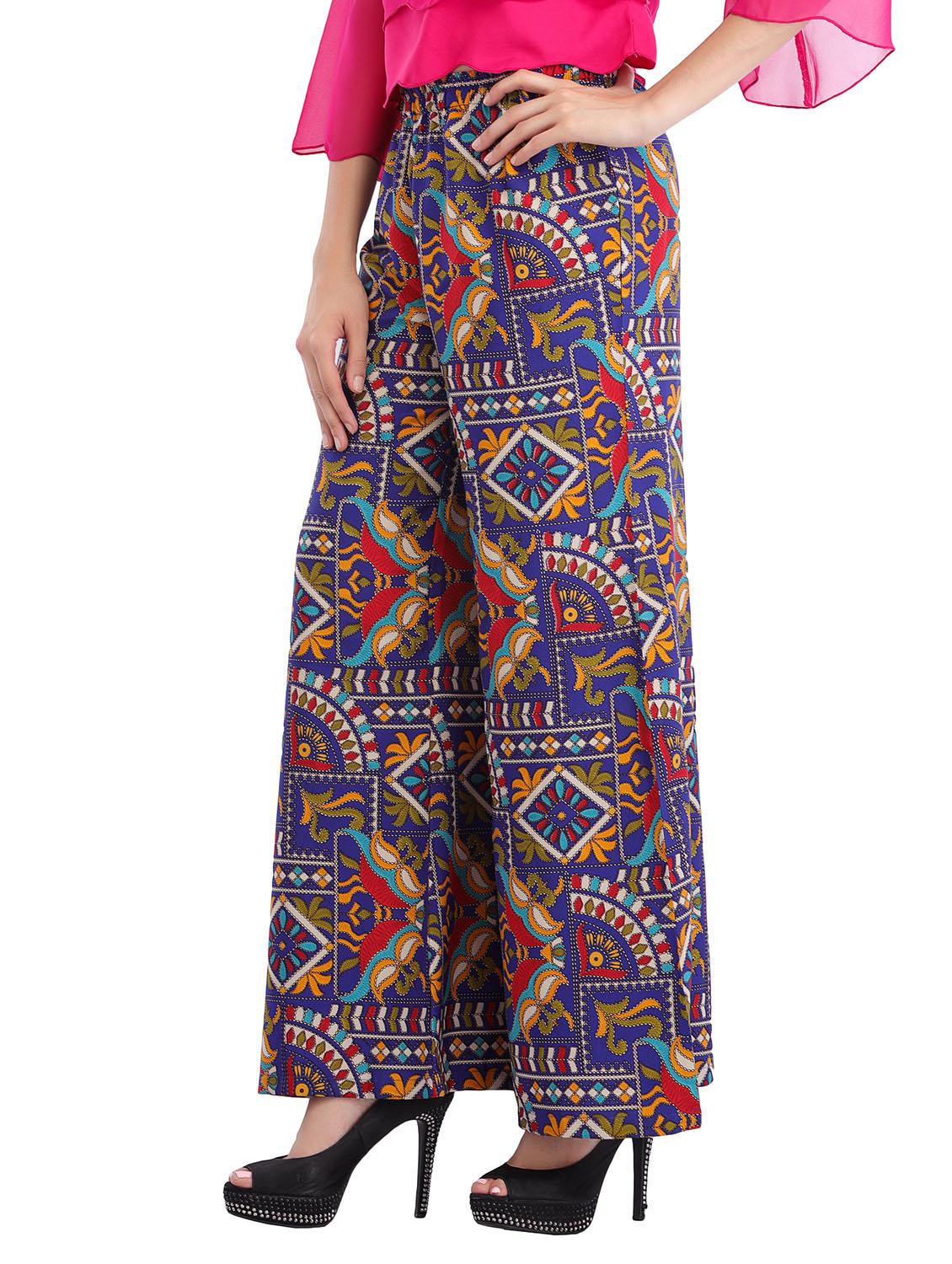multi colored viscose palazzos - 13997752 - Zoom Image - 2
