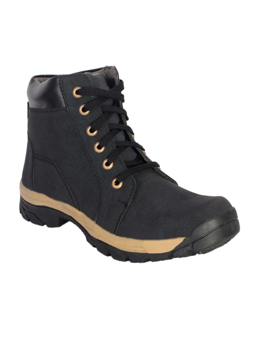 black leatherette high ankle boot - 13998001 - Zoom Image - 1