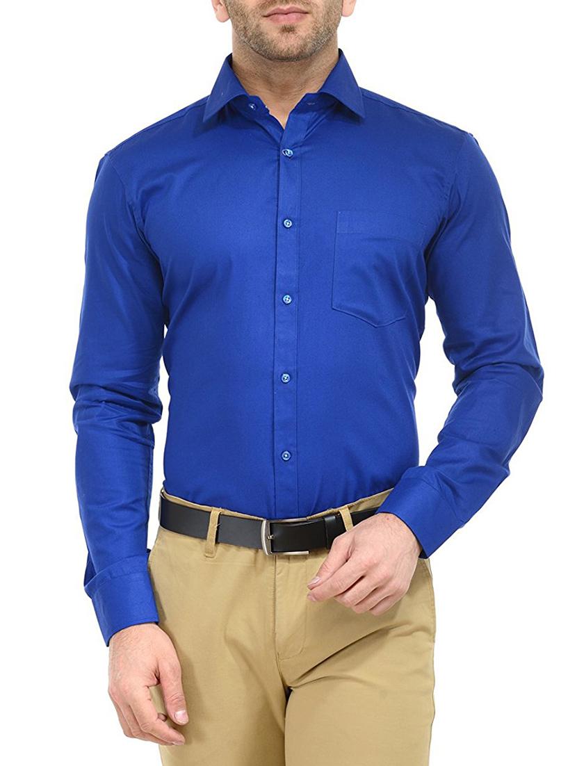 blue cotton formal shirt - 13998051 - Zoom Image - 1