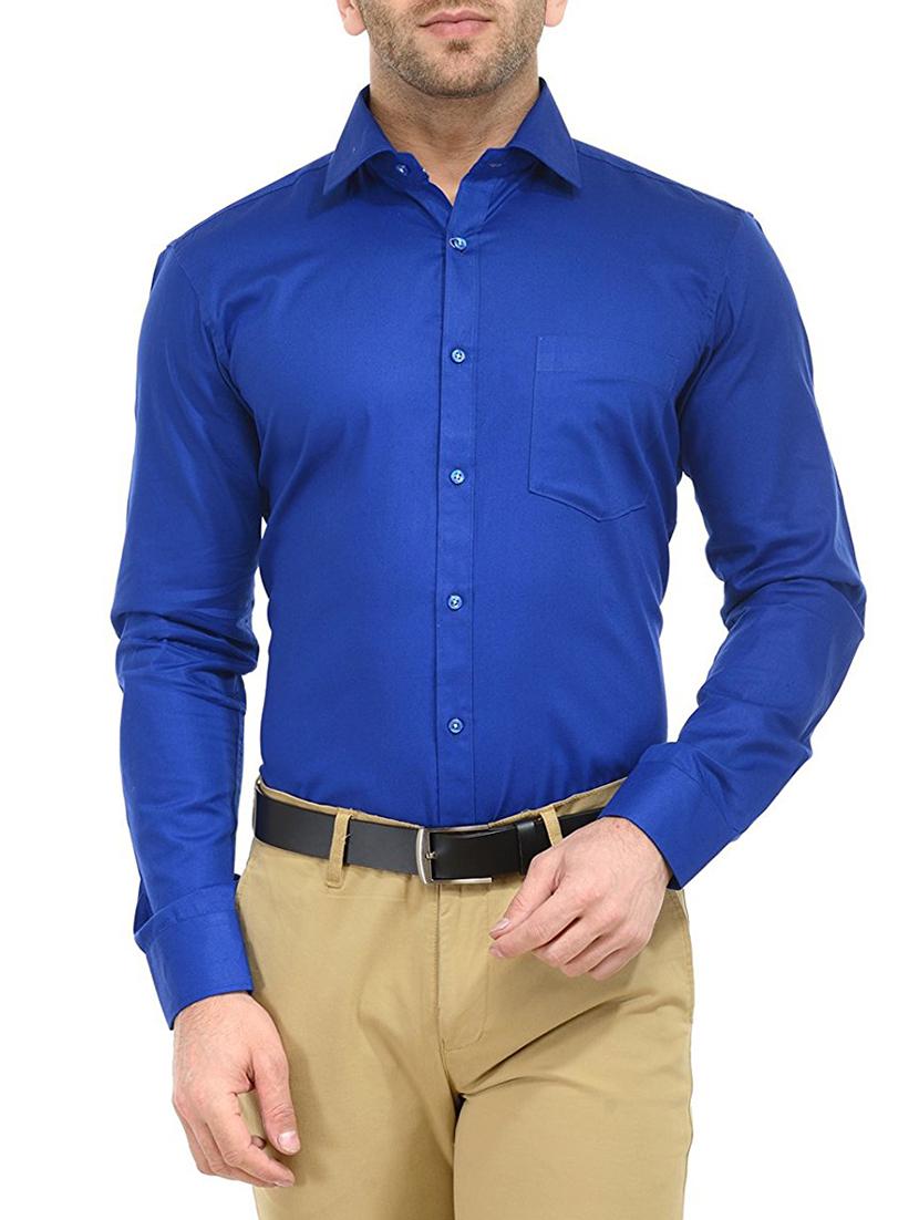 blue cotton formal shirt