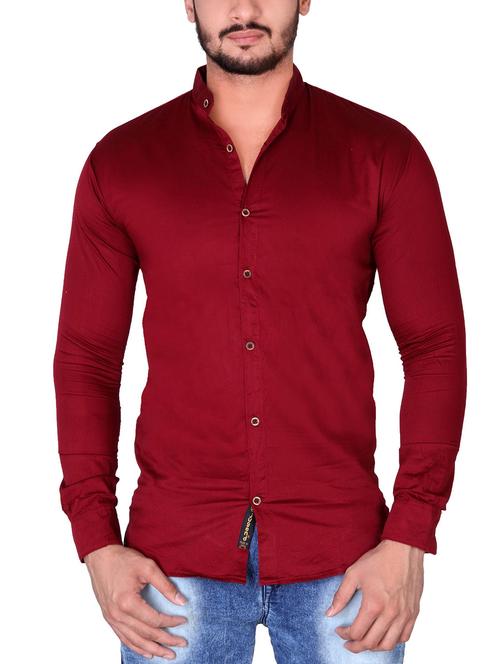 red cotton casual shirt - 13998305 - Standard Image - 1