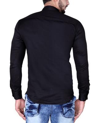 black cotton casual shirt - 13998307 - Standard Image - 2