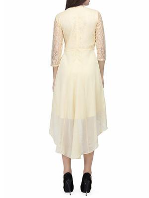 round neck laced high-low dress - 13999327 - Standard Image - 3