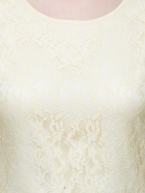 round neck laced high-low dress - 13999327 - Standard Image - 4