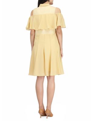yellow georgette ruffle dress - 13999329 - Standard Image - 3