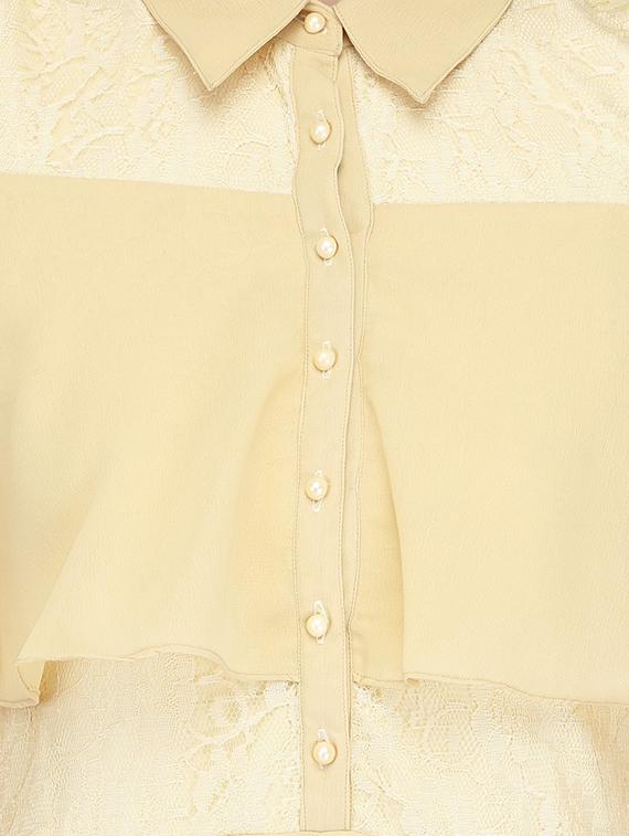 yellow georgette ruffle dress - 13999329 - Zoom Image - 4