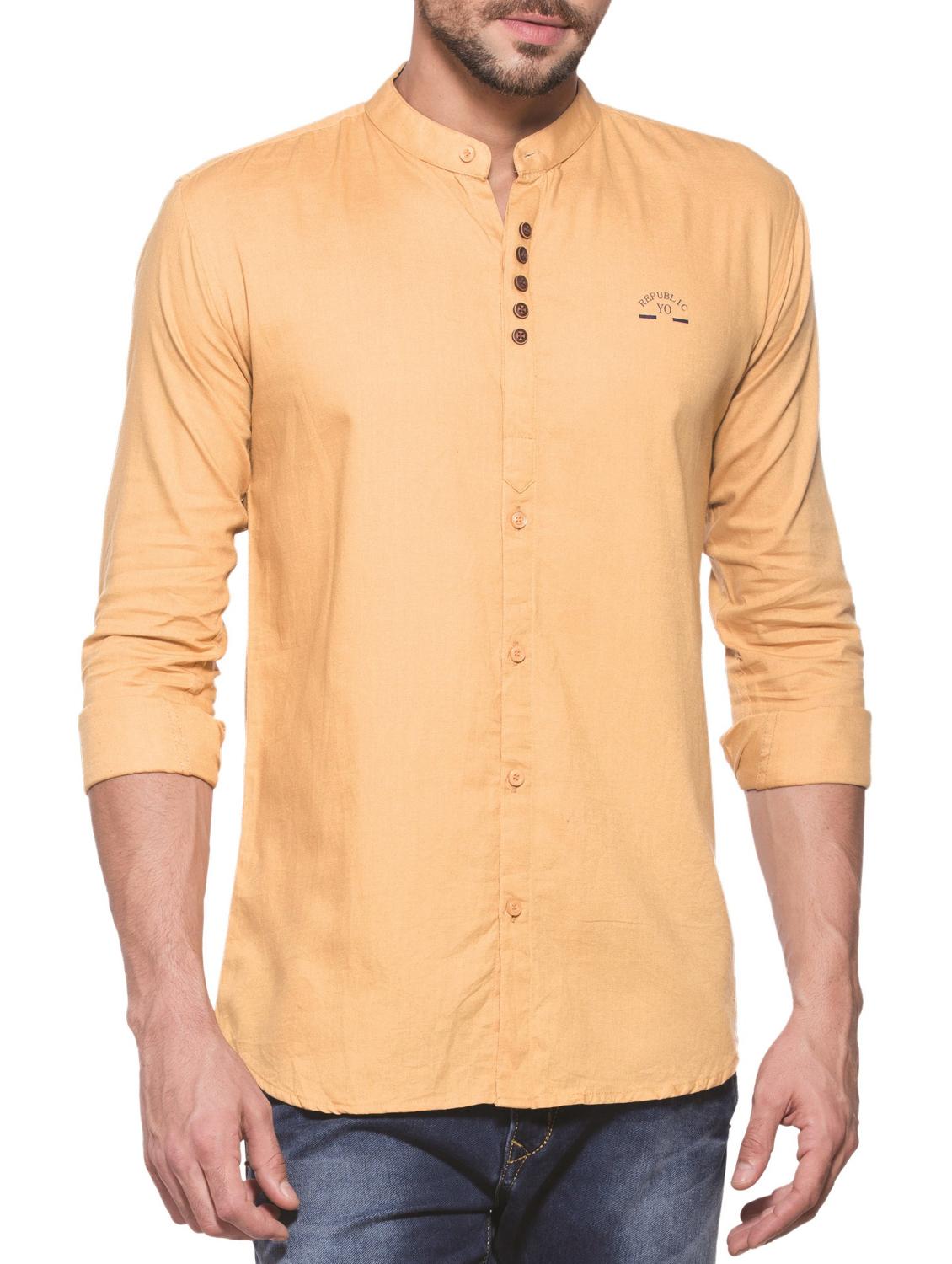 brown cotton casual shirt - 14000141 - Zoom Image - 1