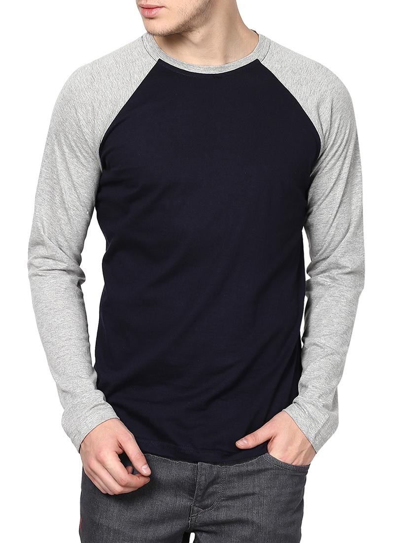 navy blue cotton raglan tshirt - 14000938 - Zoom Image - 1