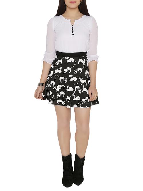 white printed skater dress - 14001646 - Standard Image - 1