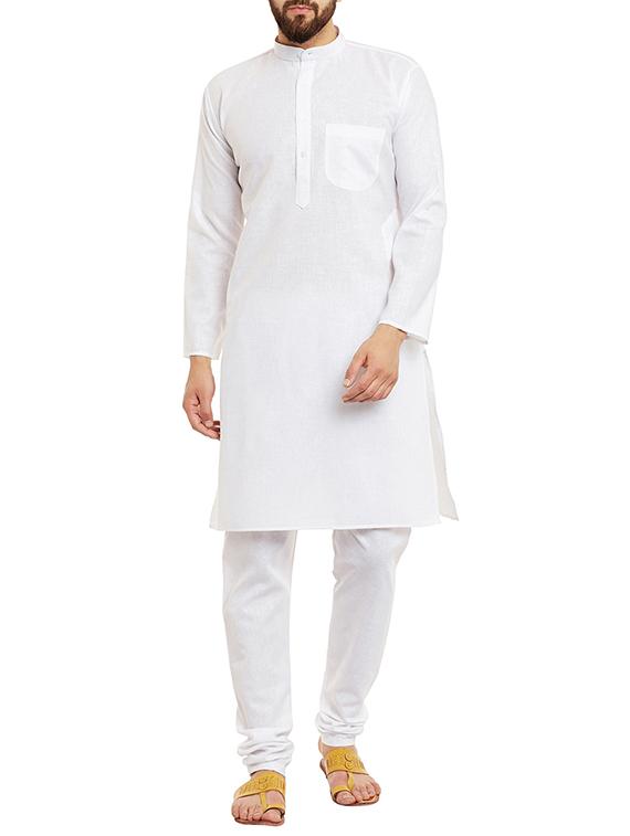 white cotton kurta payjama set