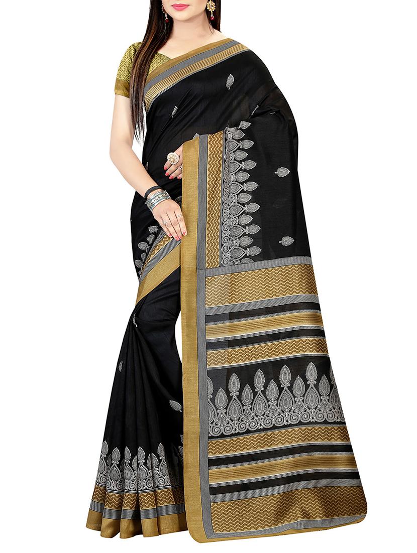 black art silk bhagalpuri saree with blouse - 14007951 - Zoom Image - 1