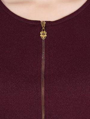 maroon polyester bodycon dress - 14010015 - Standard Image - 4