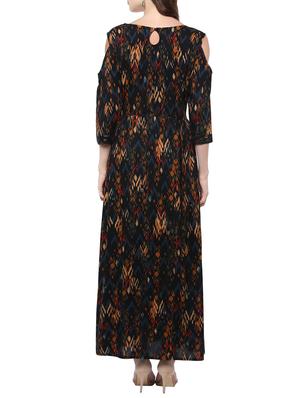 black viscose a-line kurta - 14010095 - Standard Image - 3