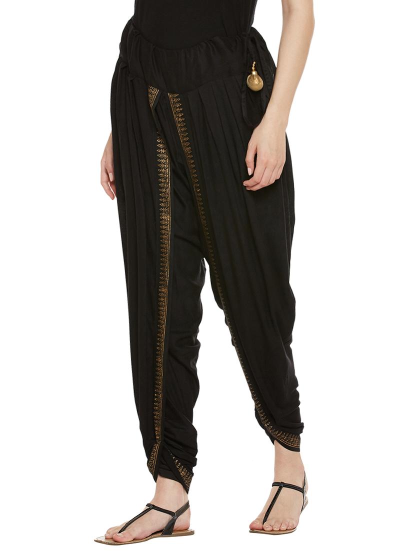 black viscose dhoti salwar salwars - 14010227 - Zoom Image - 2