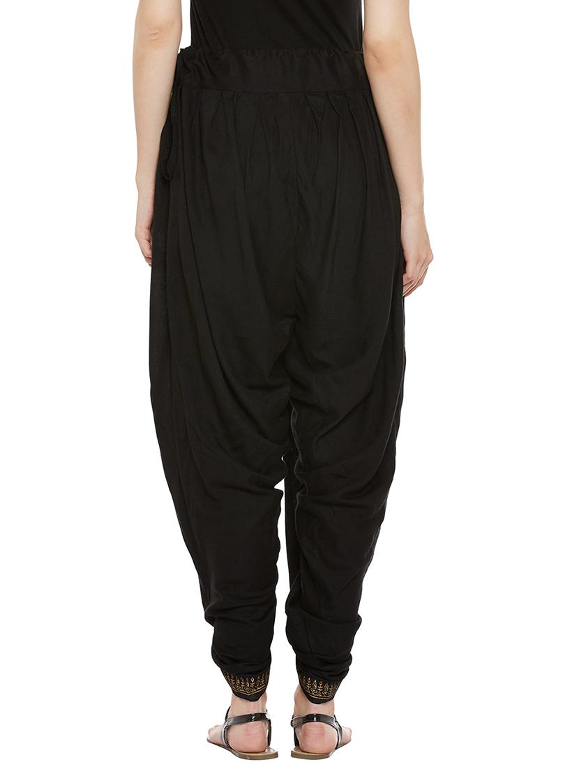 black viscose dhoti salwar salwars - 14010227 - Zoom Image - 3
