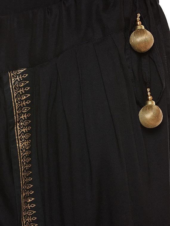 black viscose dhoti salwar salwars - 14010227 - Zoom Image - 4