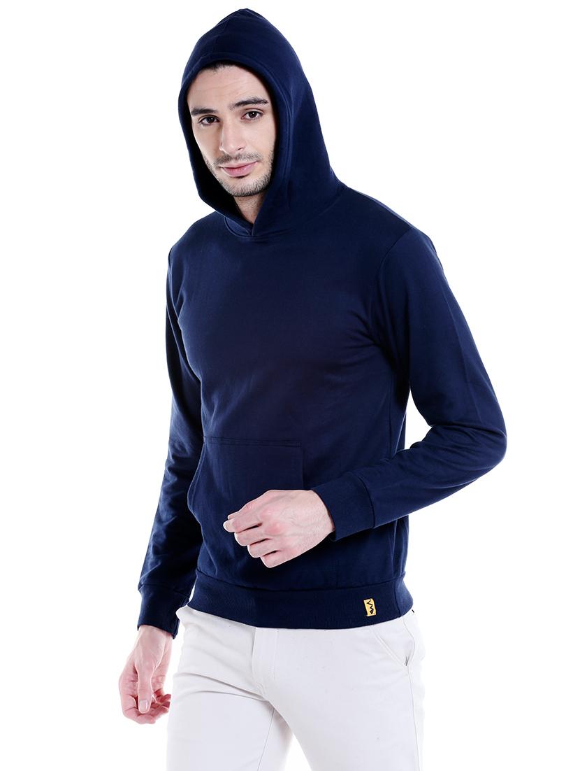 navy blue solid sweatshirt - 14010515 - Zoom Image - 2