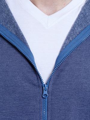 solid stone blue cotton sweatshirt - 14010520 - Standard Image - 4