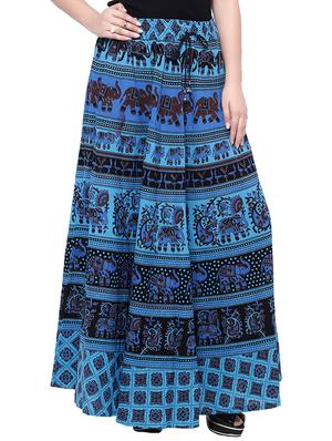 blue cotton flared skirt - 14010524 - Standard Image - 2